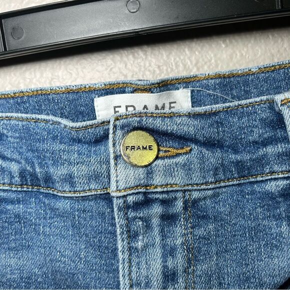 FRAME Demin Le Cutoff Bixby raw distressed hem shorts women’s size 28 - Picture 3 of 5